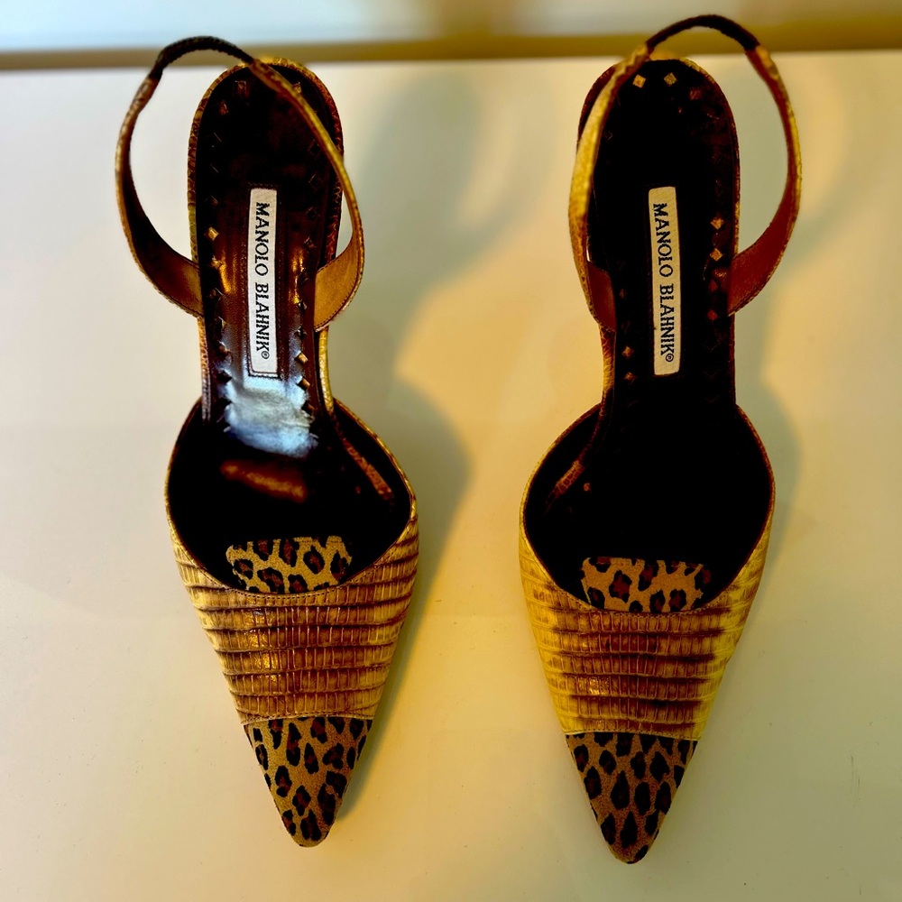 Manolo Blahnik Leopard Print Heels – Size 38.5
🐆👠 | 4” Heel